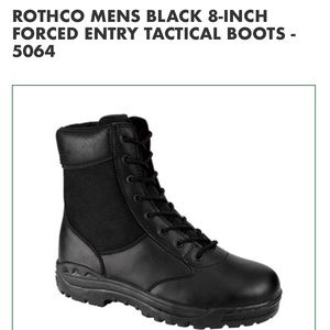 ROTHCO MENS BLACK 8" "FORCED ENTRY" TACTICAL BOOTS